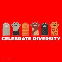 Celebrate Diversity Funny Cat Owner Gift For Cat Lover Paws Santa Hat thumb 1