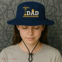 Construction Dad Funny Gift Father;s Day Bucket Hat thumb 3
