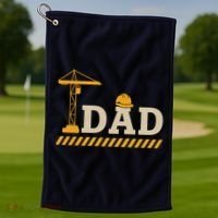 Construction Dad Funny Gift Father;s Day Golf Towel thumb 1