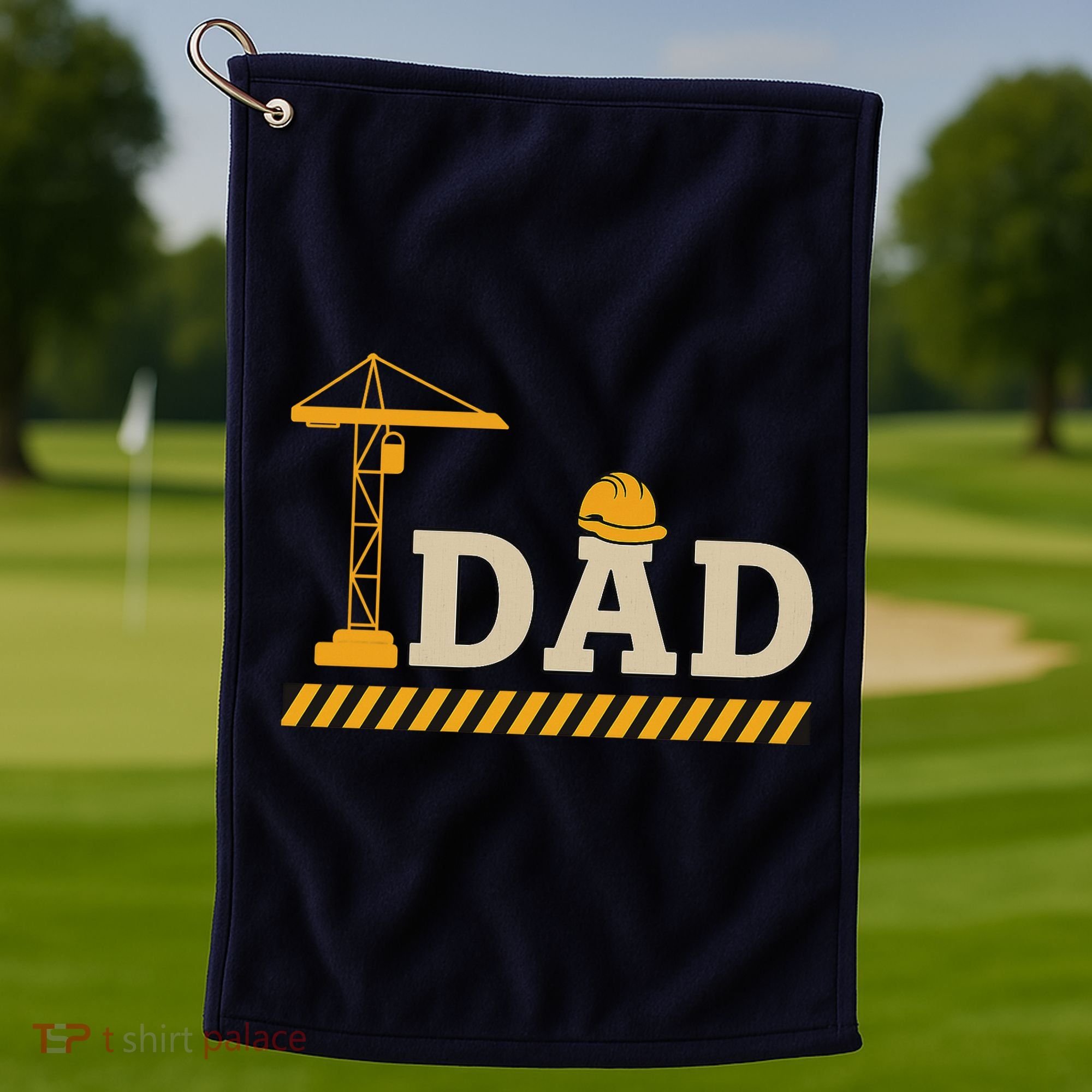 Construction Dad Funny Gift Father;s Day Golf Towel