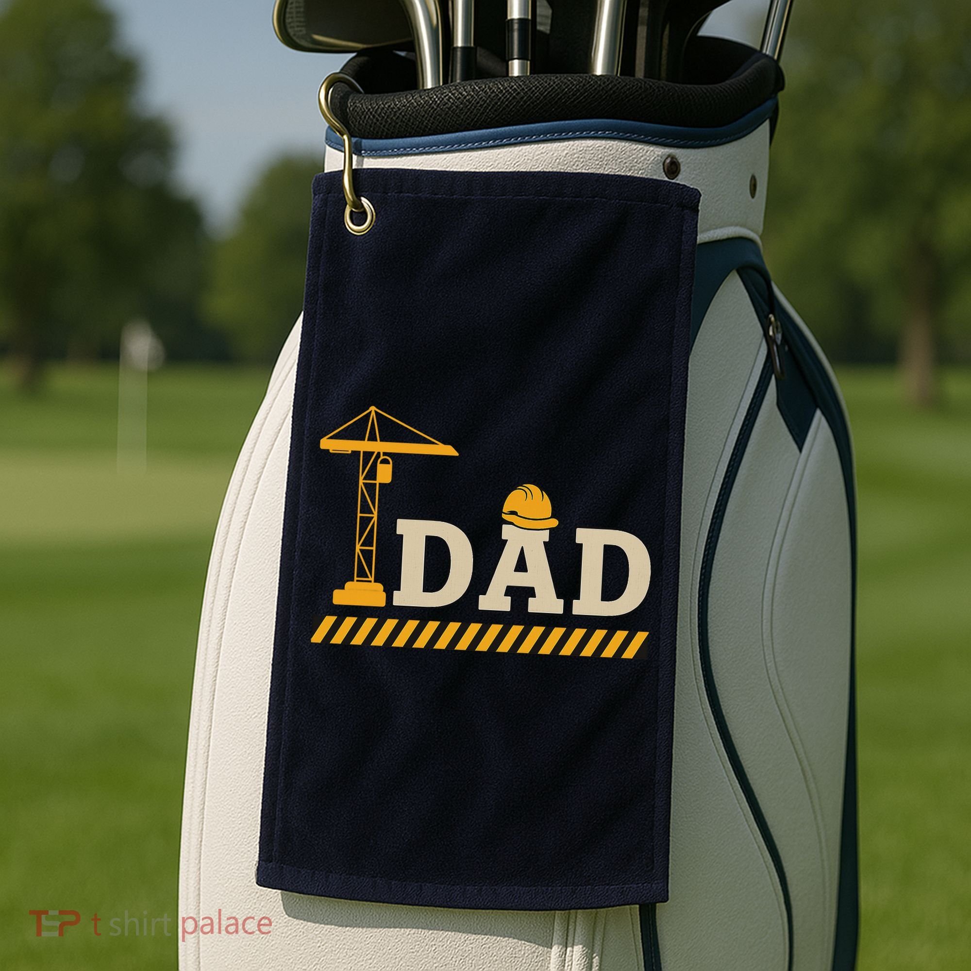 Construction Dad Funny Gift Father;s Day Golf Towel