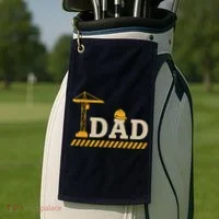 Construction Dad Funny Gift Father;s Day Golf Towel thumb 2