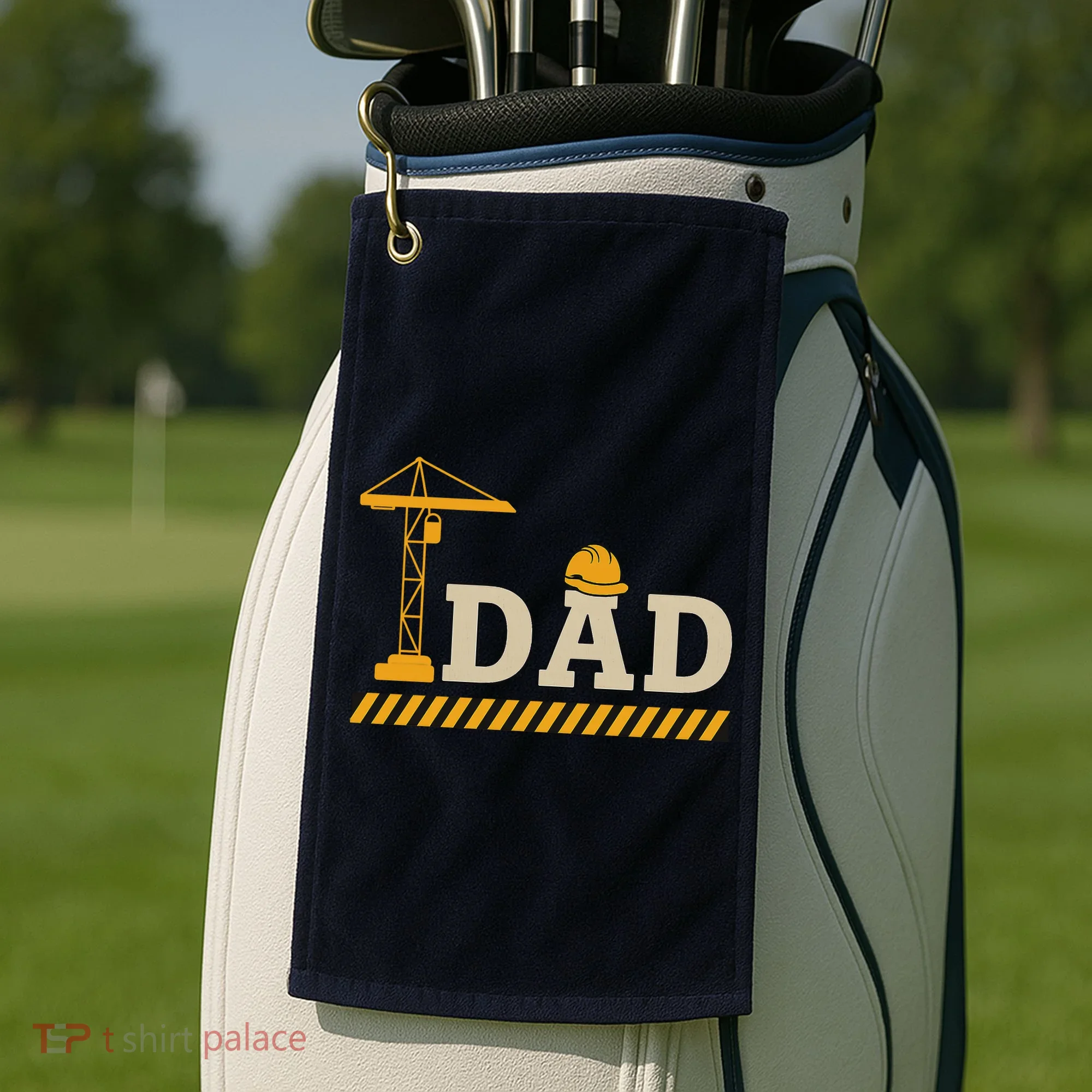 Construction Dad Funny Gift Father;s Day Golf Towel