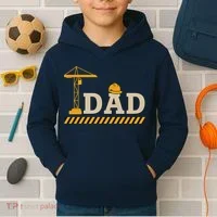 Construction Dad Funny Gift Father;s Day Kids Hoodie thumb 2