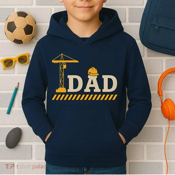 Construction Dad Funny Gift Father;s Day Kids Hoodie
