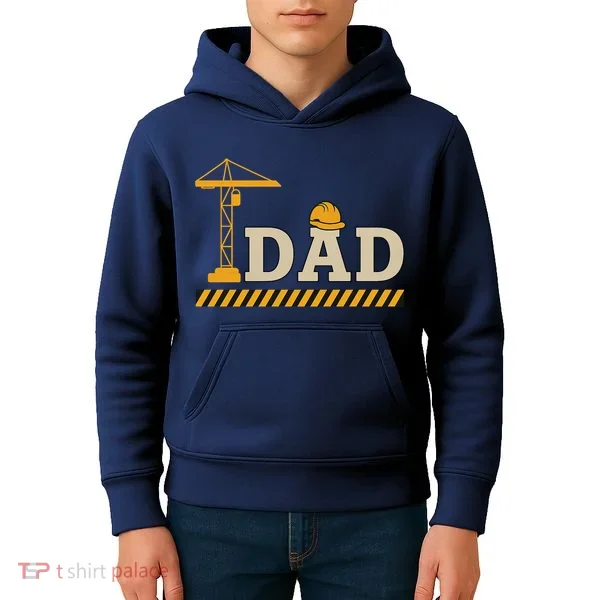 Construction Dad Funny Gift Father;s Day Kids Hoodie