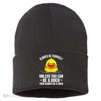 Cute Duck For  Aquatic Bird Rubber Duck Lovers Sustainable Knit Beanie thumb 0
