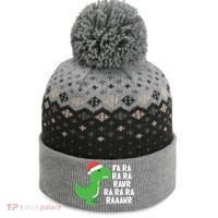 Christmas Dinosaur Fa Ra Rawr Trex Gift The Baniff Cuffed Pom Beanie thumb 0