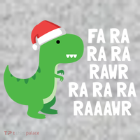 Christmas Dinosaur Fa Ra Rawr Trex Gift The Baniff Cuffed Pom Beanie thumb 2