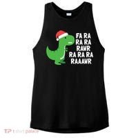 Christmas Dinosaur Fa Ra Rawr Trex Gift Ladies PosiCharge Tri-Blend Wicking Tank thumb 0