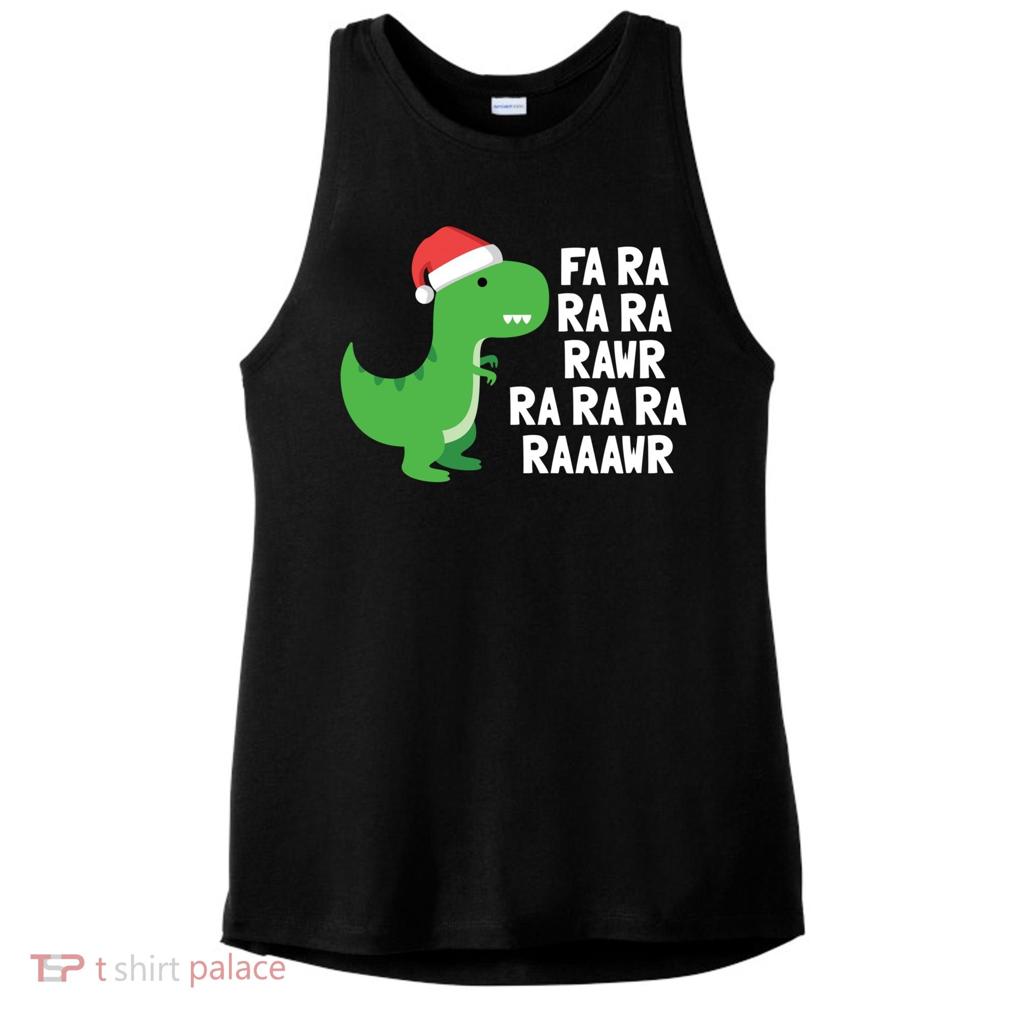 Christmas Dinosaur Fa Ra Rawr Trex Gift Ladies PosiCharge Tri-Blend Wicking Tank