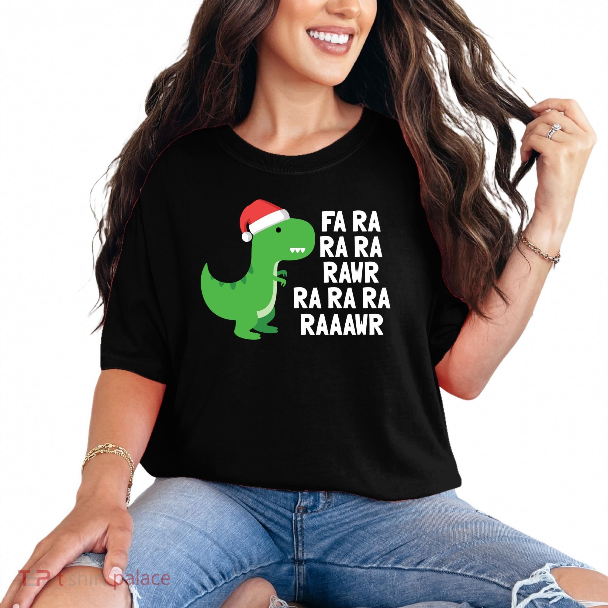 Christmas Dinosaur Fa Ra Rawr Trex Gift Comfort Colors T-Shirt