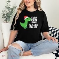 Christmas Dinosaur Fa Ra Rawr Trex Gift Comfort Colors T-Shirt thumb 2
