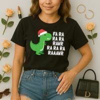 Christmas Dinosaur Fa Ra Rawr Trex Gift Comfort Colors Boxy T-Shirt thumb 2