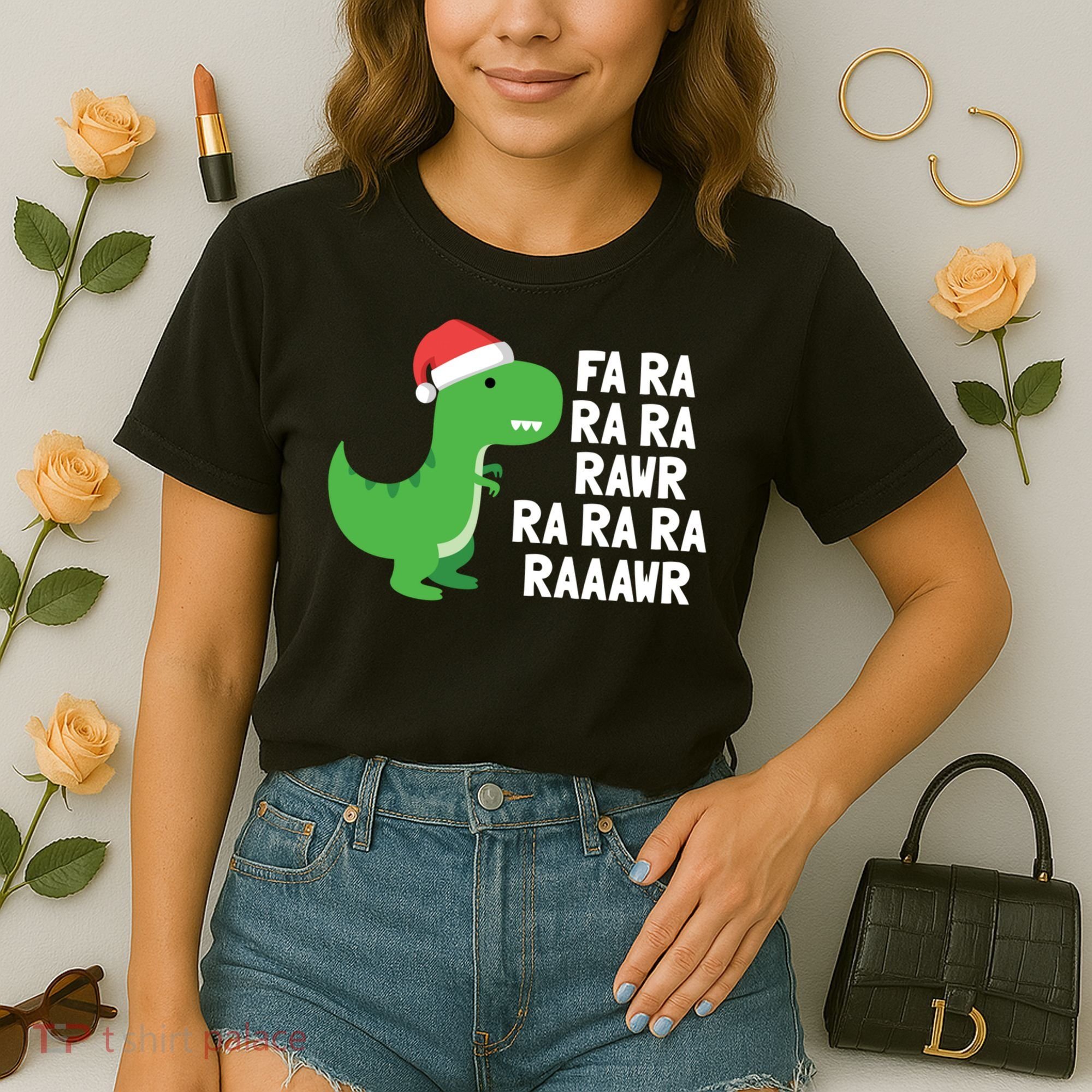 Christmas Dinosaur Fa Ra Rawr Trex Gift Comfort Colors Boxy T-Shirt