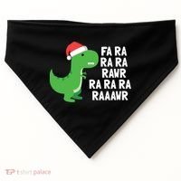 Christmas Dinosaur Fa Ra Rawr Trex Gift USA-Made Doggie Bandana thumb 0