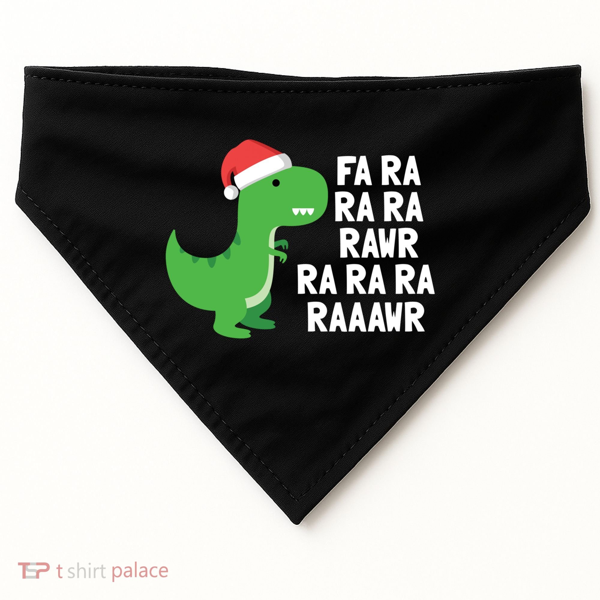 Christmas Dinosaur Fa Ra Rawr Trex Gift USA-Made Doggie Bandana