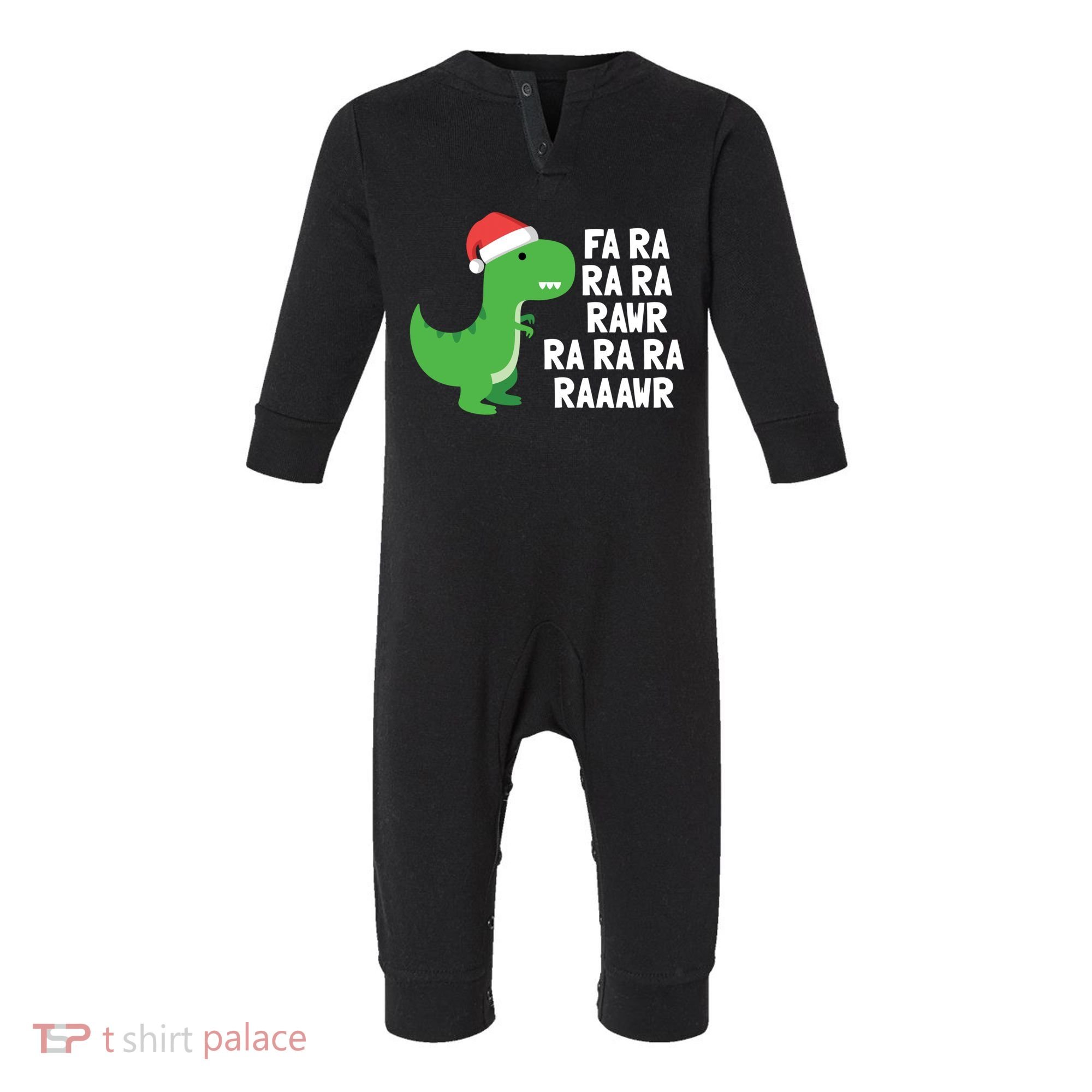 Christmas Dinosaur Fa Ra Rawr Trex Gift Infant Fleece One Piece