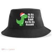 Christmas Dinosaur Fa Ra Rawr Trex Gift Sustainable Bucket Hat thumb 0
