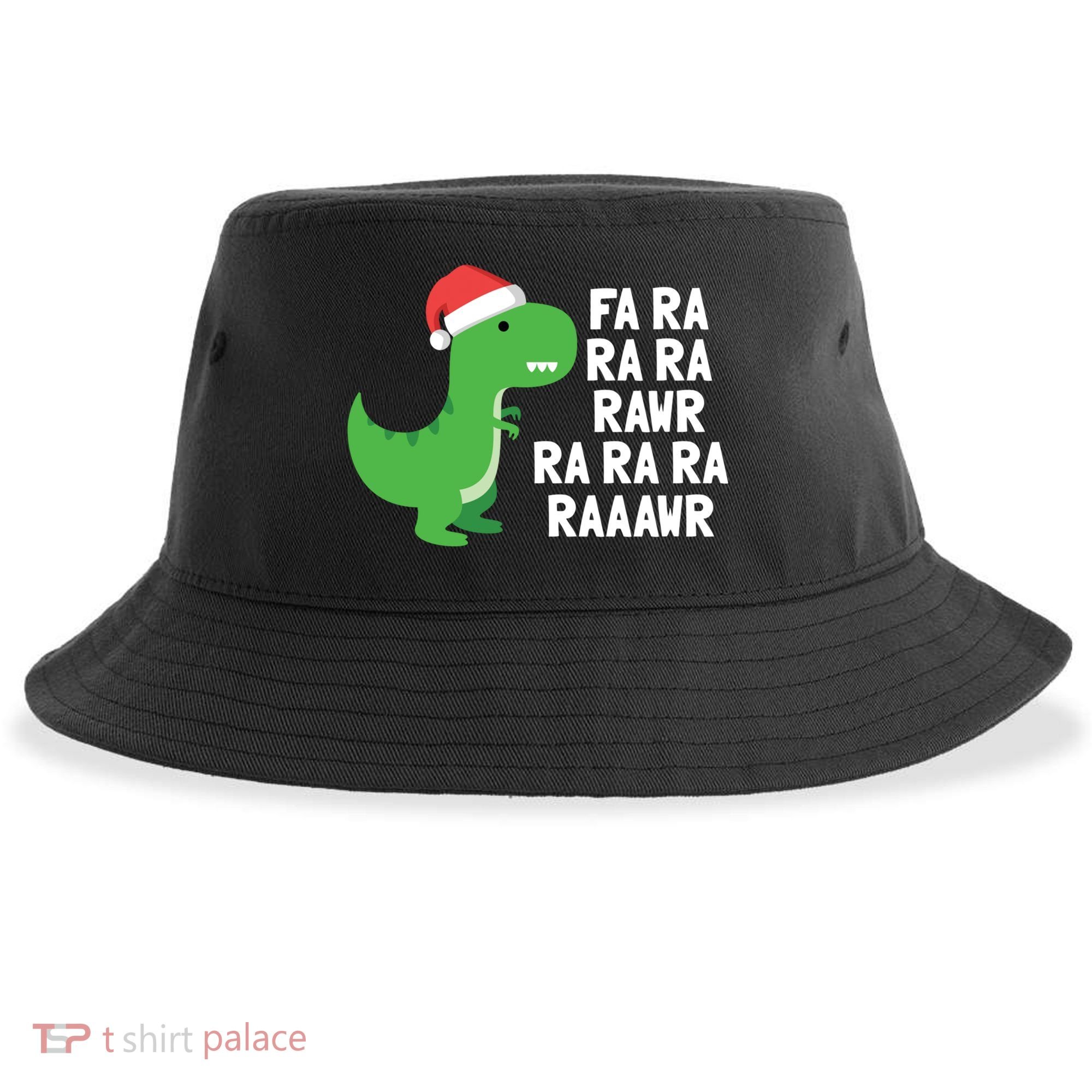 Christmas Dinosaur Fa Ra Rawr Trex Gift Sustainable Bucket Hat
