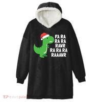 Christmas Dinosaur Fa Ra Rawr Trex Gift Hooded Wearable Blanket thumb 0