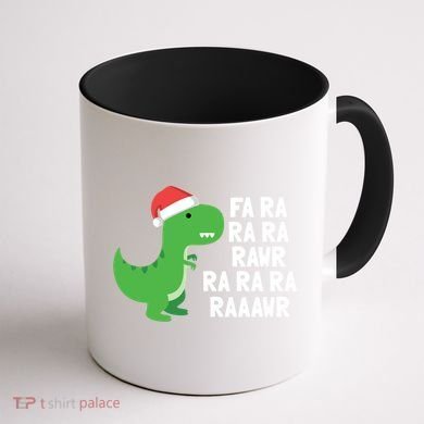 Christmas Dinosaur Fa Ra Rawr Trex Gift Coffee Mug back