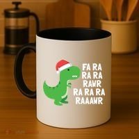 Christmas Dinosaur Fa Ra Rawr Trex Gift Coffee Mug thumb 4