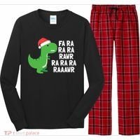 Christmas Dinosaur Fa Ra Rawr Trex Gift Long Sleeve Pajama Set thumb 0