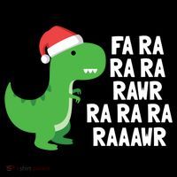 Christmas Dinosaur Fa Ra Rawr Trex Gift Flat Bill Trucker Hat thumb 2