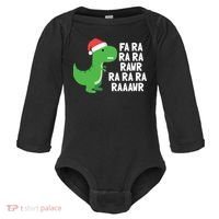 Christmas Dinosaur Fa Ra Rawr Trex Gift Baby Long Sleeve Bodysuit thumb 0