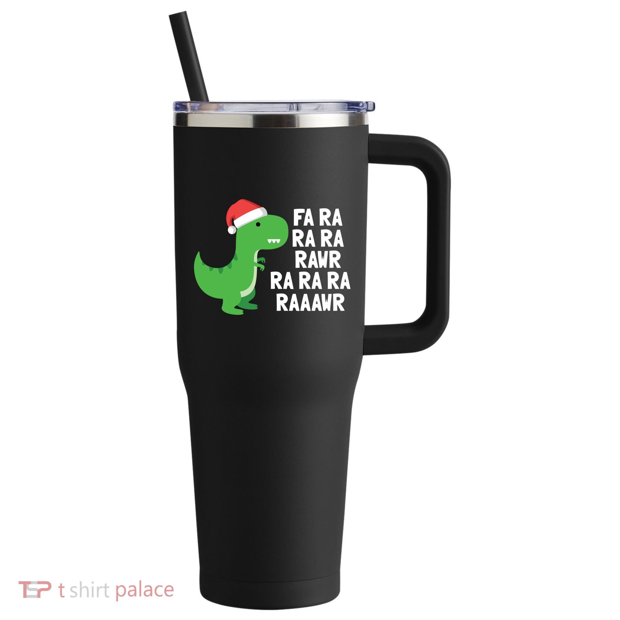 Christmas Dinosaur Fa Ra Rawr Trex Gift 40oz Vacuum Insulated Stainless Steel Travel Tumbler