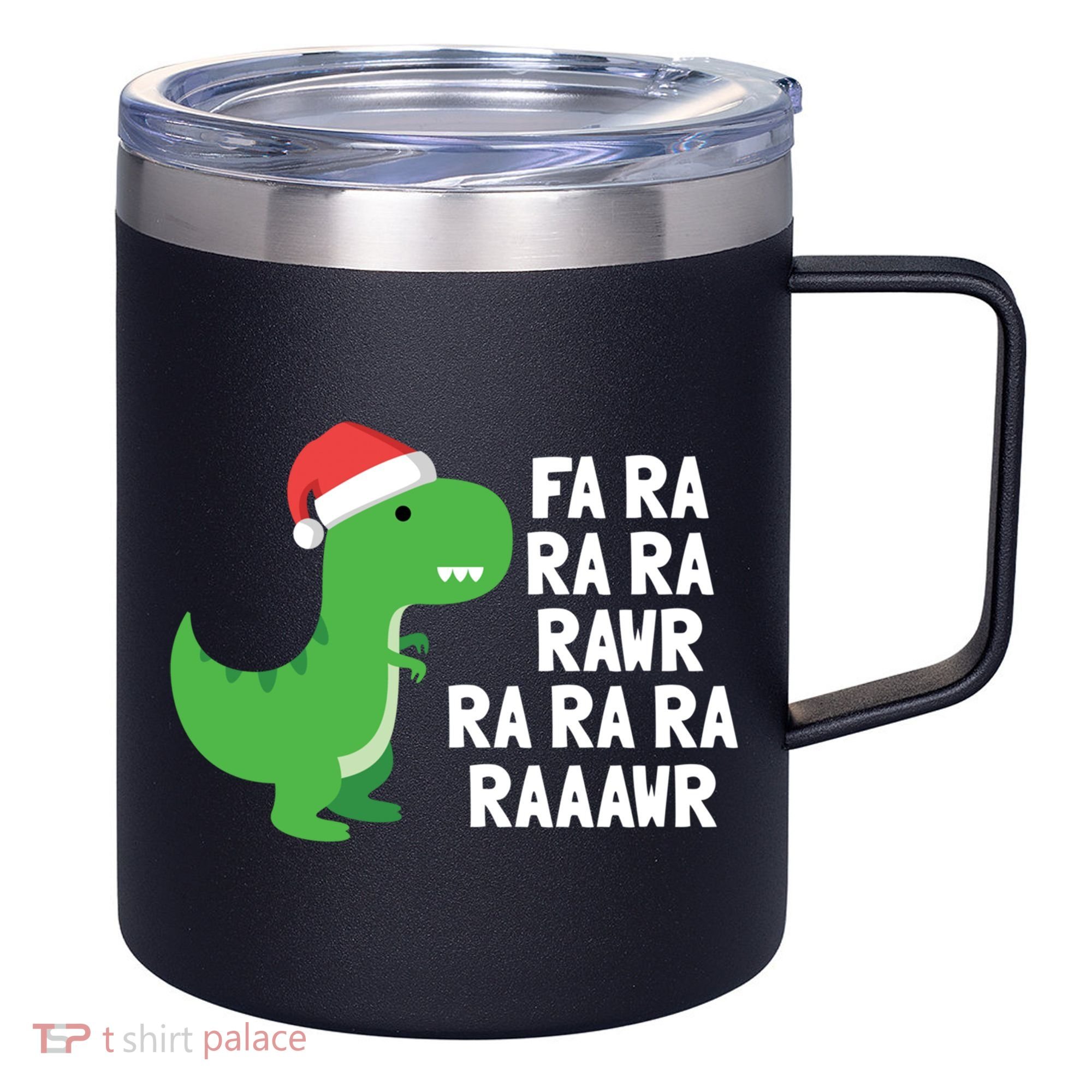 Christmas Dinosaur Fa Ra Rawr Trex Gift 12oz Stainless Steel Coffee Mug
