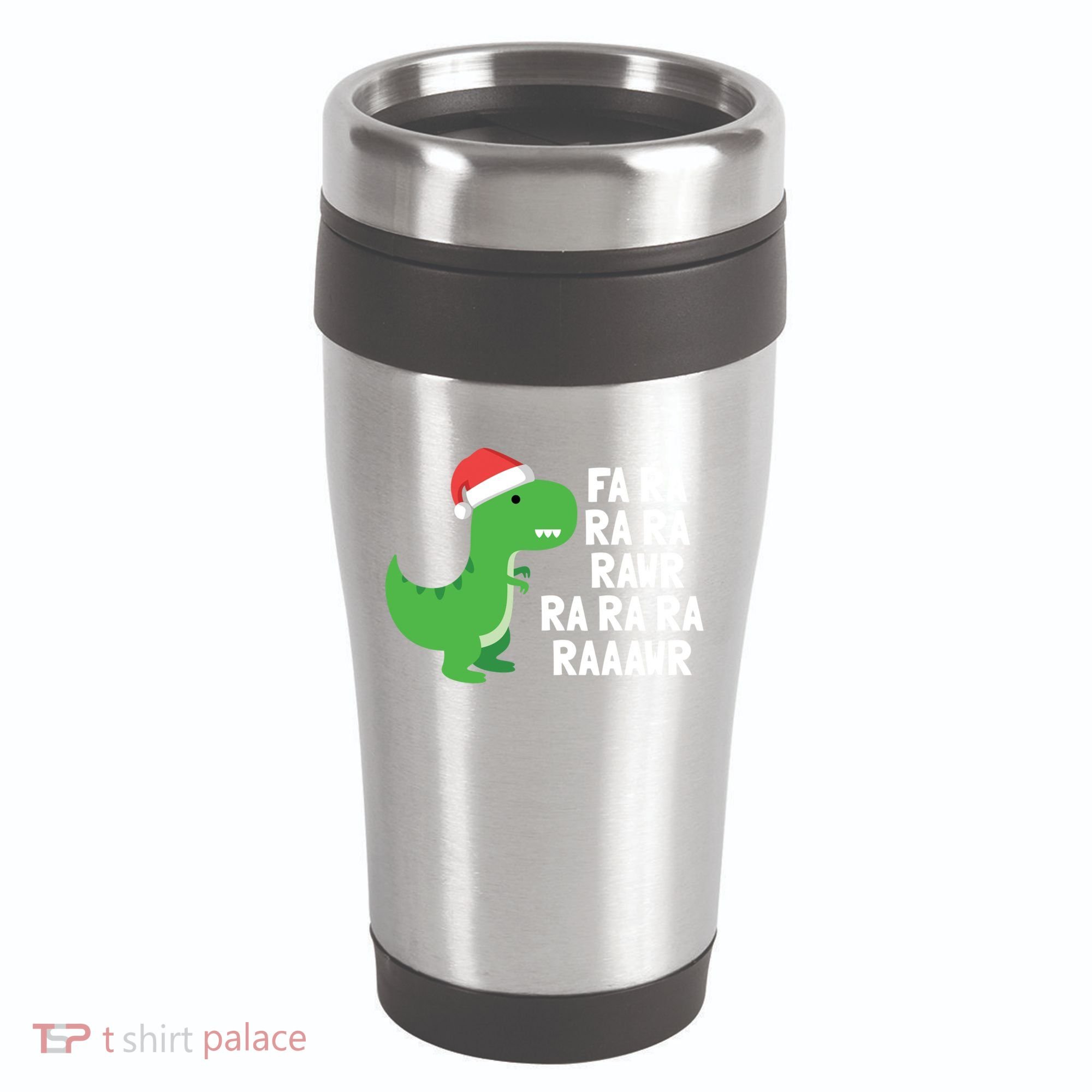 Christmas Dinosaur Fa Ra Rawr Trex Gift 16oz Travel Tumbler