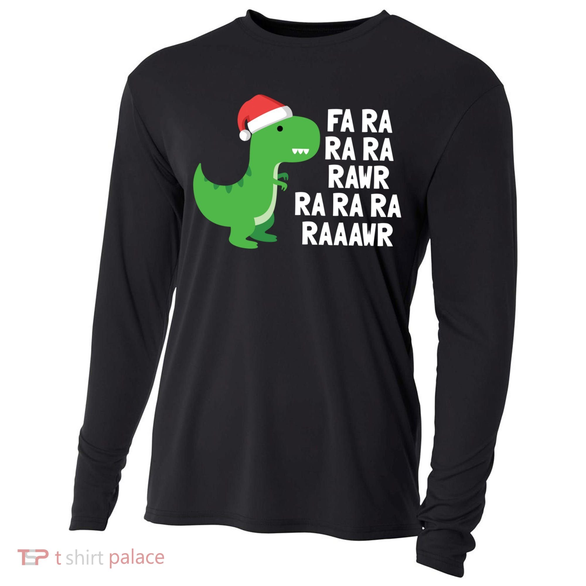 Christmas Dinosaur Fa Ra Rawr Trex Gift Cooling Performance Long Sleeve Crew