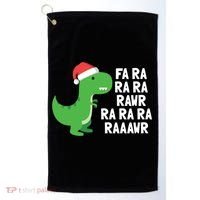 Christmas Dinosaur Fa Ra Rawr Trex Gift Golf Towel thumb 0