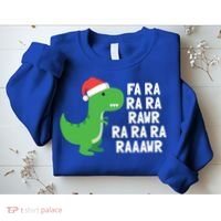 Christmas Dinosaur Fa Ra Rawr Trex Gift Sweatshirt thumb 2