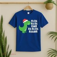 Christmas Dinosaur Fa Ra Rawr Trex Gift T-Shirt thumb 2