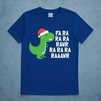 Christmas Dinosaur Fa Ra Rawr Trex Gift T-Shirt thumb 5