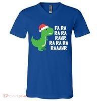 Christmas Dinosaur Fa Ra Rawr Trex Gift V-Neck T-Shirt thumb 0