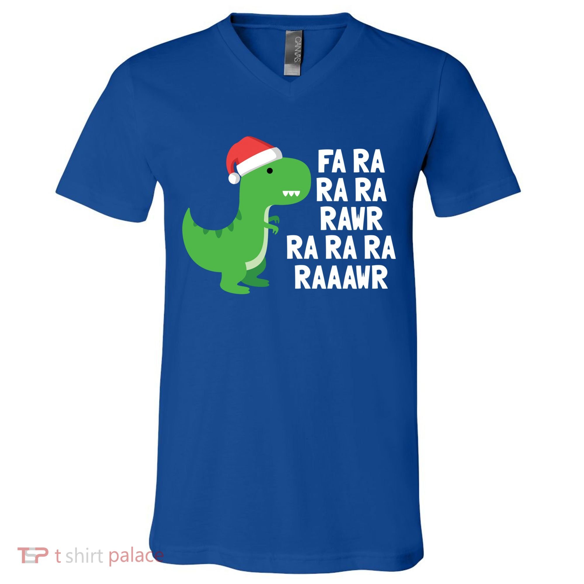 Christmas Dinosaur Fa Ra Rawr Trex Gift V-Neck T-Shirt