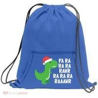 Christmas Dinosaur Fa Ra Rawr Trex Gift Sweatshirt Cinch Pack Bag thumb 0