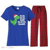 Christmas Dinosaur Fa Ra Rawr Trex Gift Women's Flannel Pajama Set thumb 0