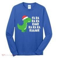 Christmas Dinosaur Fa Ra Rawr Trex Gift Tall Long Sleeve Shirt thumb 0