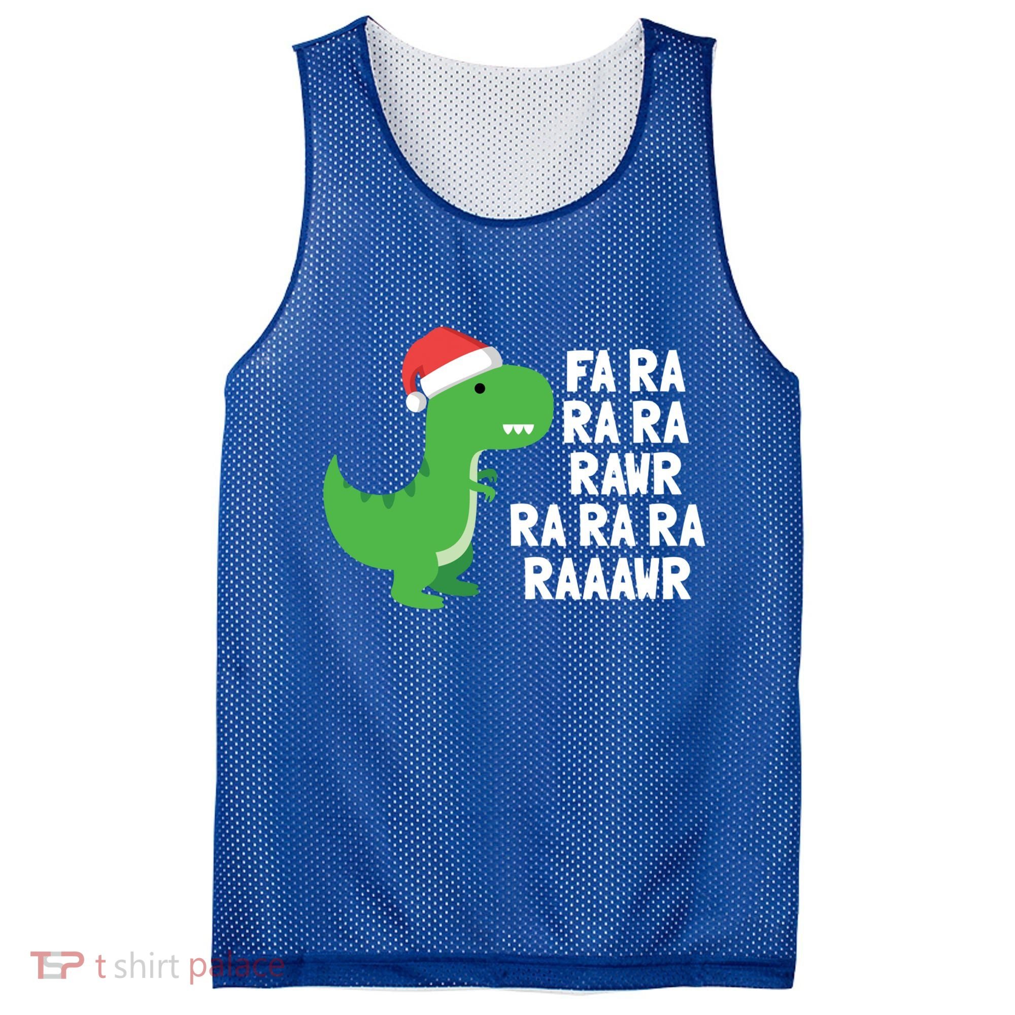 Christmas Dinosaur Fa Ra Rawr Trex Gift Mesh Reversible Basketball Jersey Tank