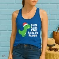 Christmas Dinosaur Fa Ra Rawr Trex Gift Women's Tank Top thumb 2