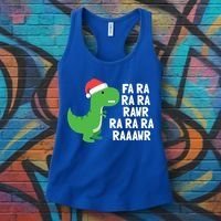 Christmas Dinosaur Fa Ra Rawr Trex Gift Women's Tank Top thumb 3