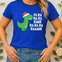 Christmas Dinosaur Fa Ra Rawr Trex Gift Women's T-Shirt thumb 2