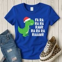 Christmas Dinosaur Fa Ra Rawr Trex Gift Women's T-Shirt thumb 3