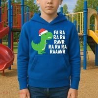 Christmas Dinosaur Fa Ra Rawr Trex Gift Kids Hoodie thumb 2