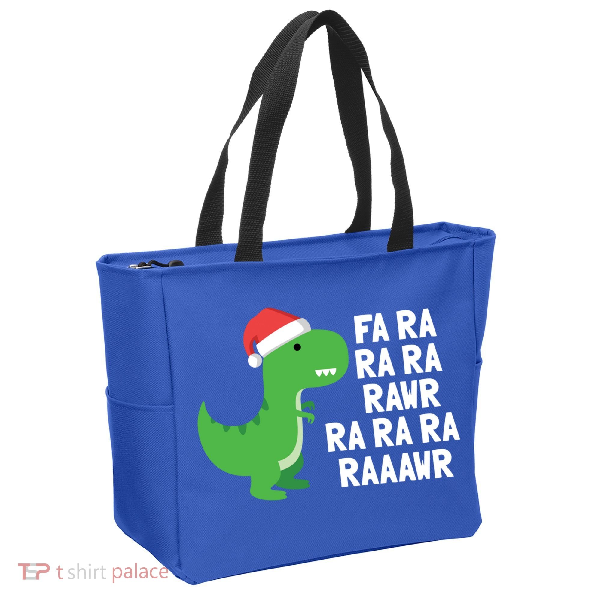 Christmas Dinosaur Fa Ra Rawr Trex Gift Tote Bag